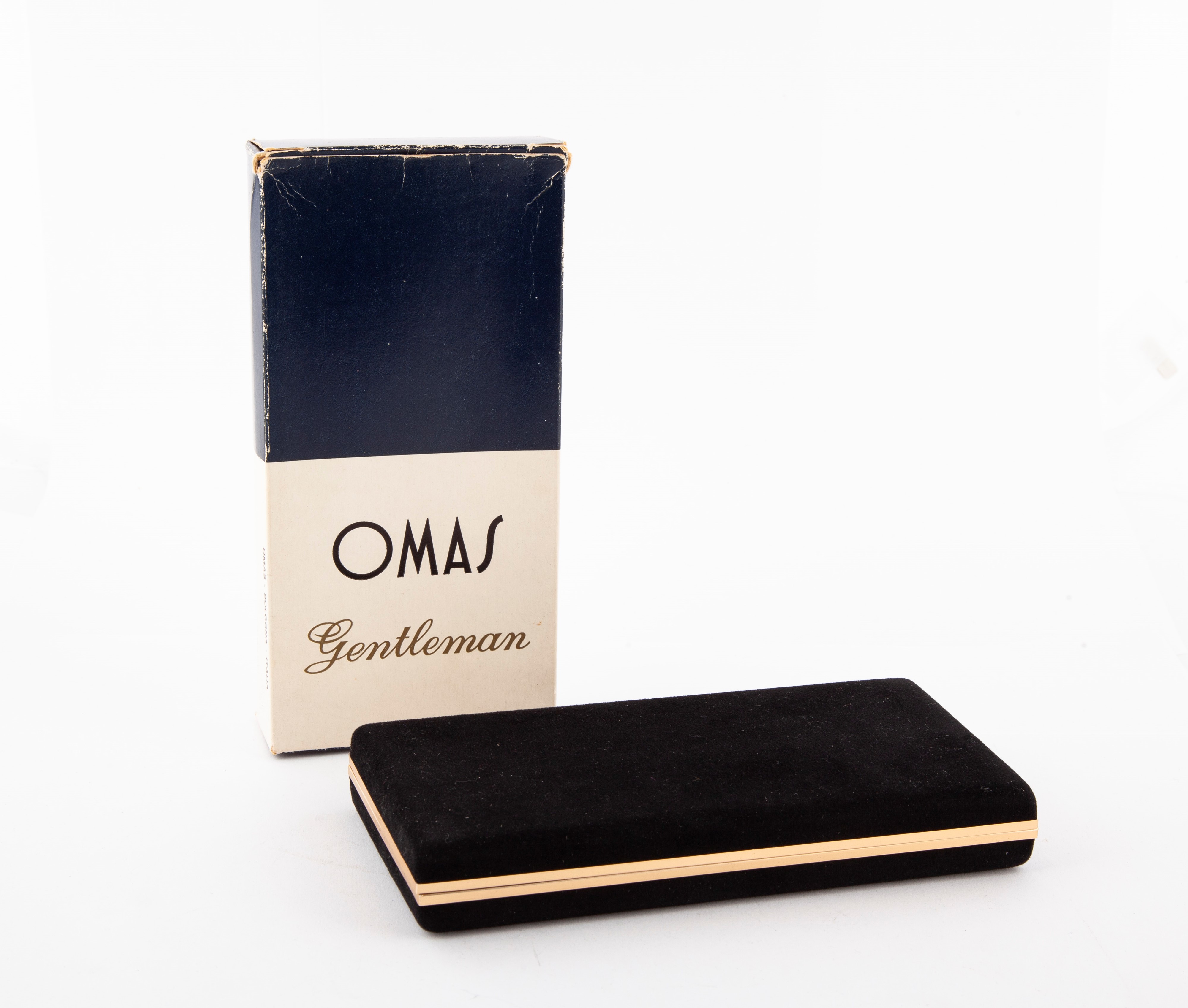 Omas 1930 Gentleman - Penna Stilografica a Pistone in Celluloide Nera con Particolari in Metallo ...
