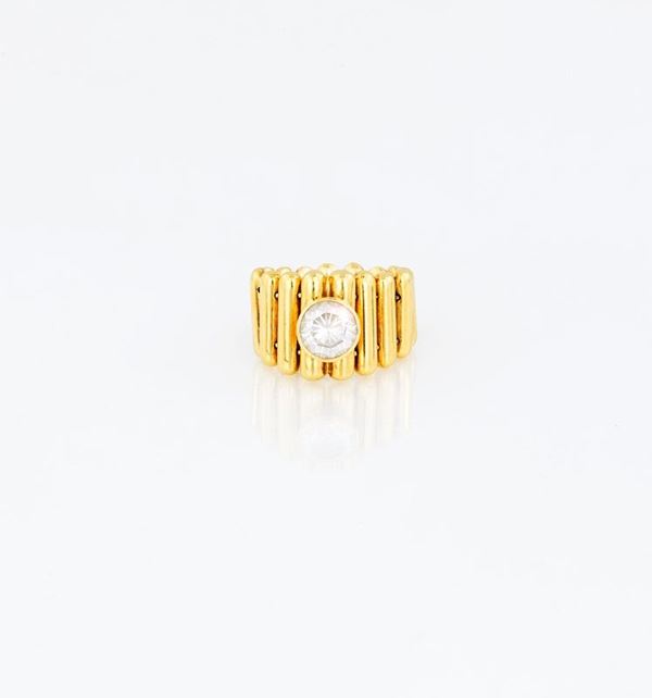 ANELLO A FASCIA CON ZIRCONE
