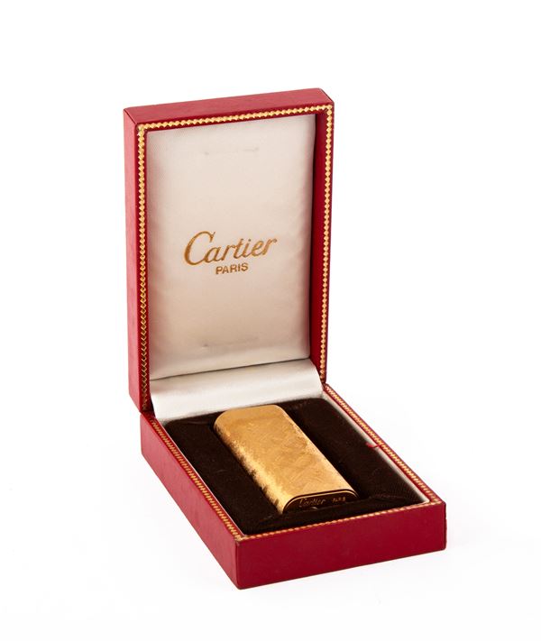 Cartier - Accendino placcato in oro giallo satinato