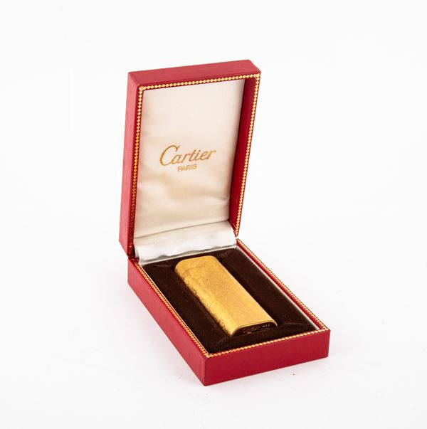 Cartier - Accendino placcato in oro giallo satinato