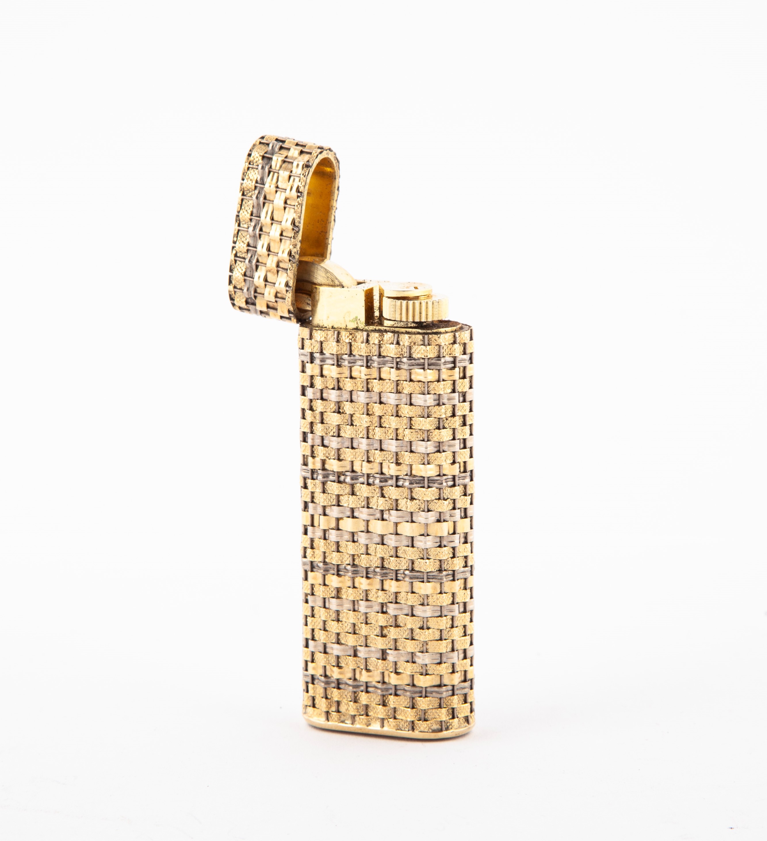 Cartier - Accendino Rivestito a Trama in Oro a Più Colori