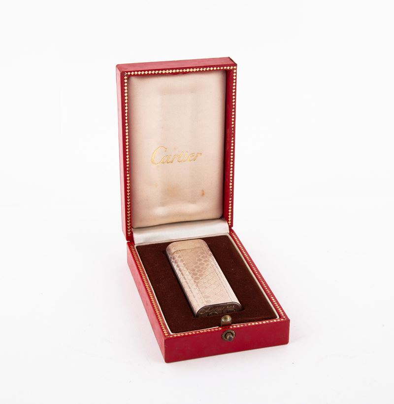 Cartier - Accendino Placcato in Argento Satinato