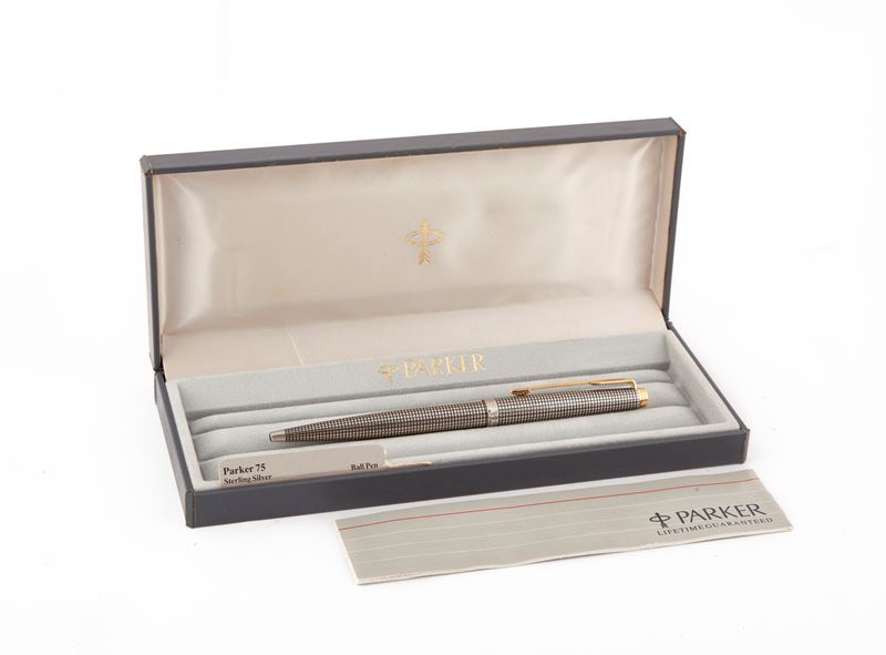 Parker 75 Ciselé - Penna a Sfera in Argento Sterling 925/000