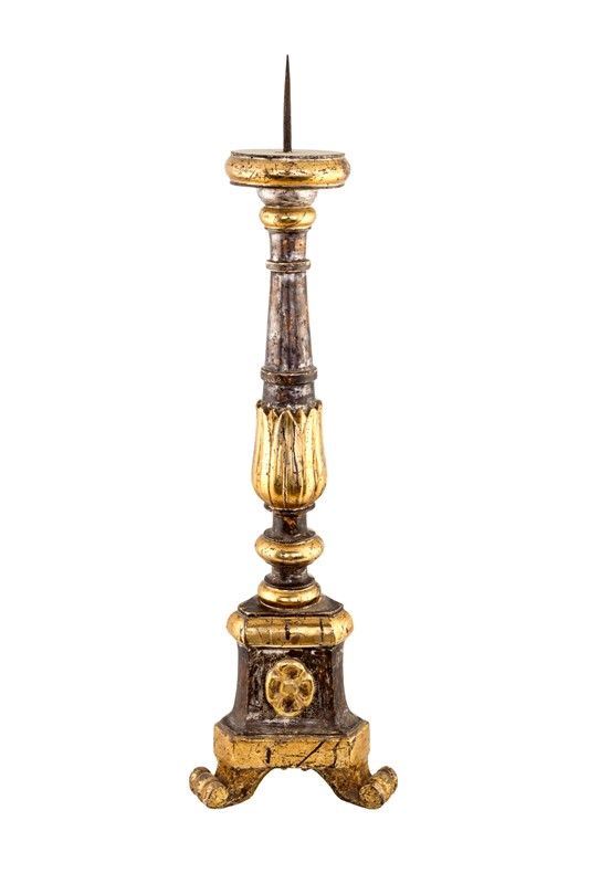 Torciere in Legno Argentato e Dorato