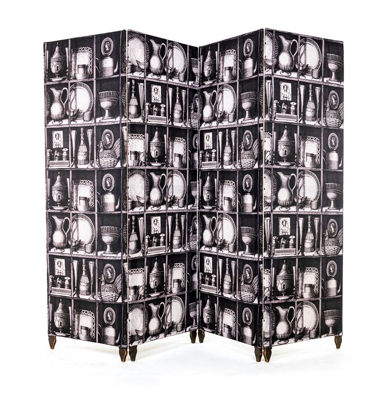 Paravento a 4 Ante in Stoffa Fornasetti
