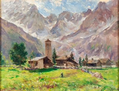 Pomeriggio a Macugnaga, la Chiesa Vecchia e il Monte Rosa