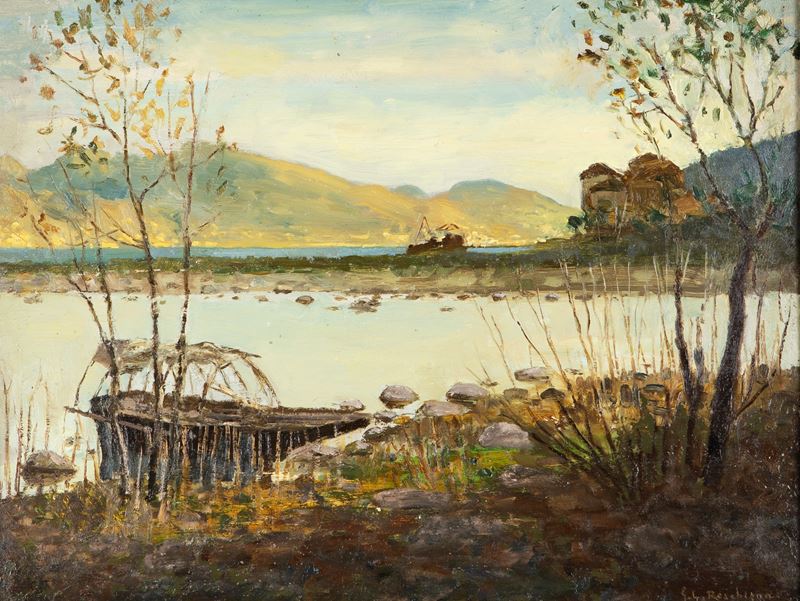 Reschigna Gian Lorenzo - Paesaggio a Cannobio sul Lago Maggiore Presso il Torrente Cannobino
