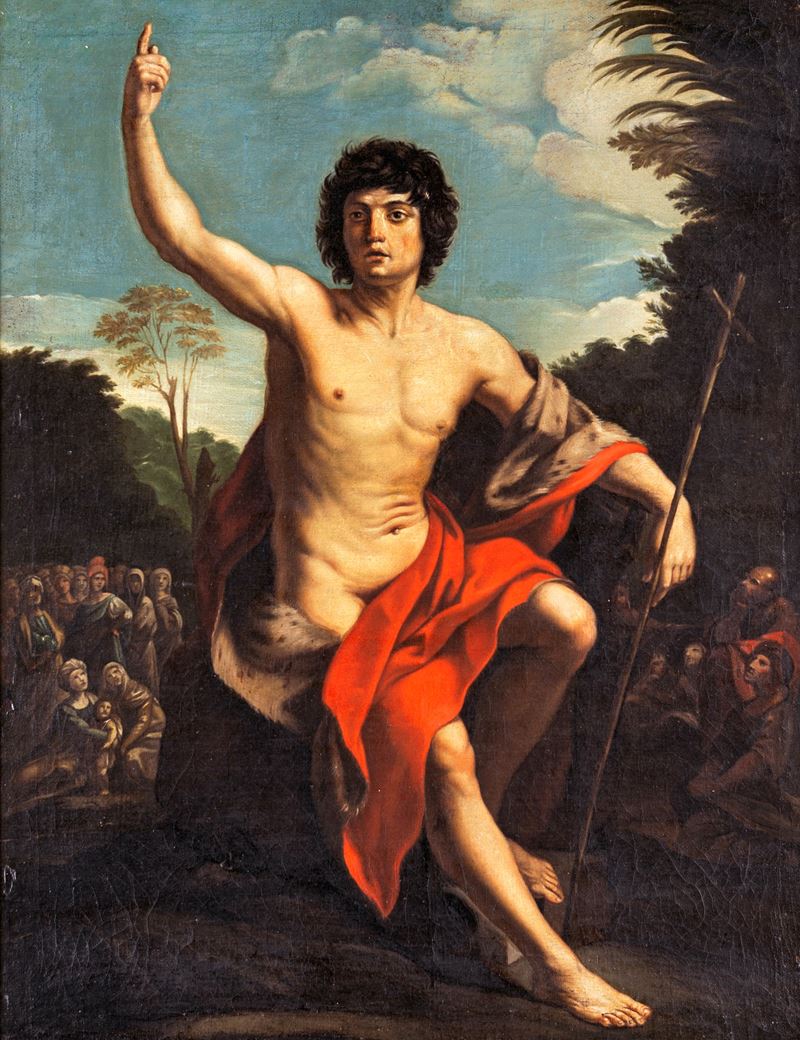 Scuola Italiana del XVIII Secolo - Predica di San Giovanni Battista