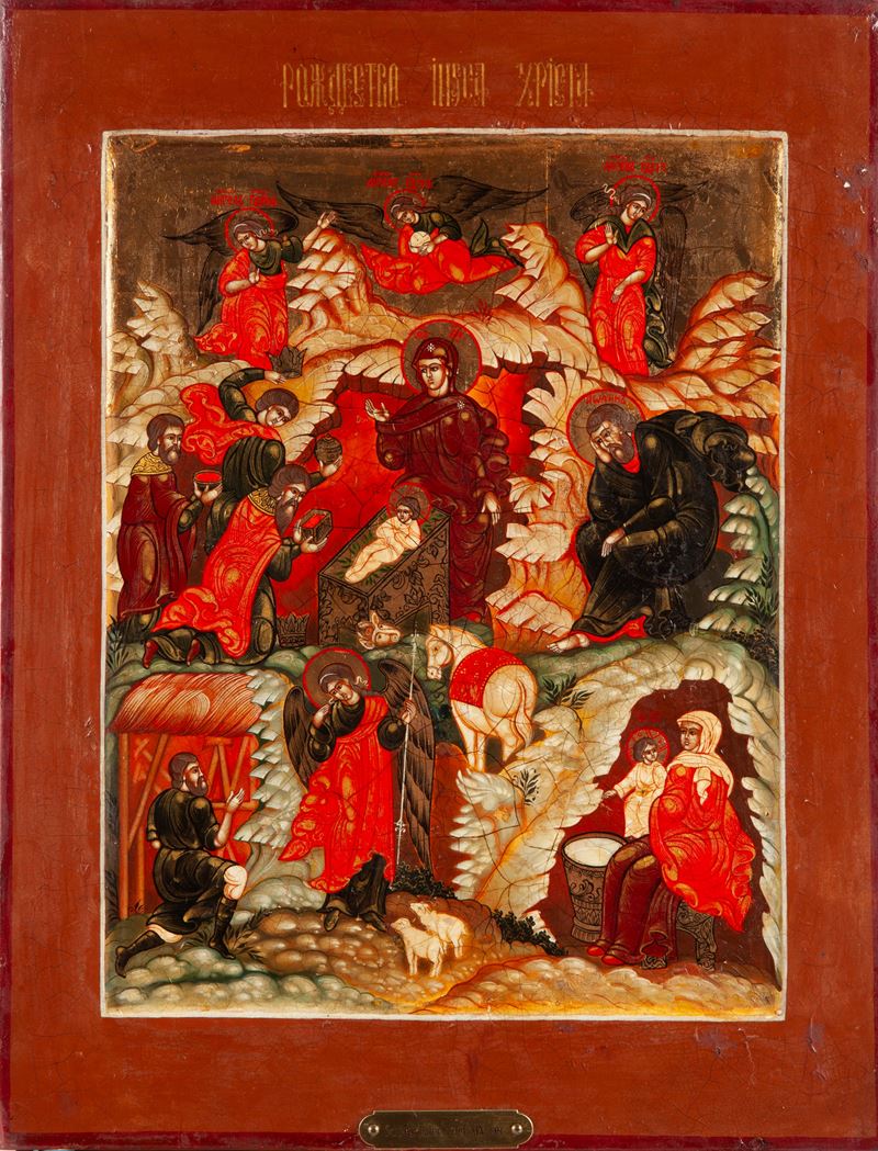 Iconografo Russo del XIX Secolo - Nascita di Cristo