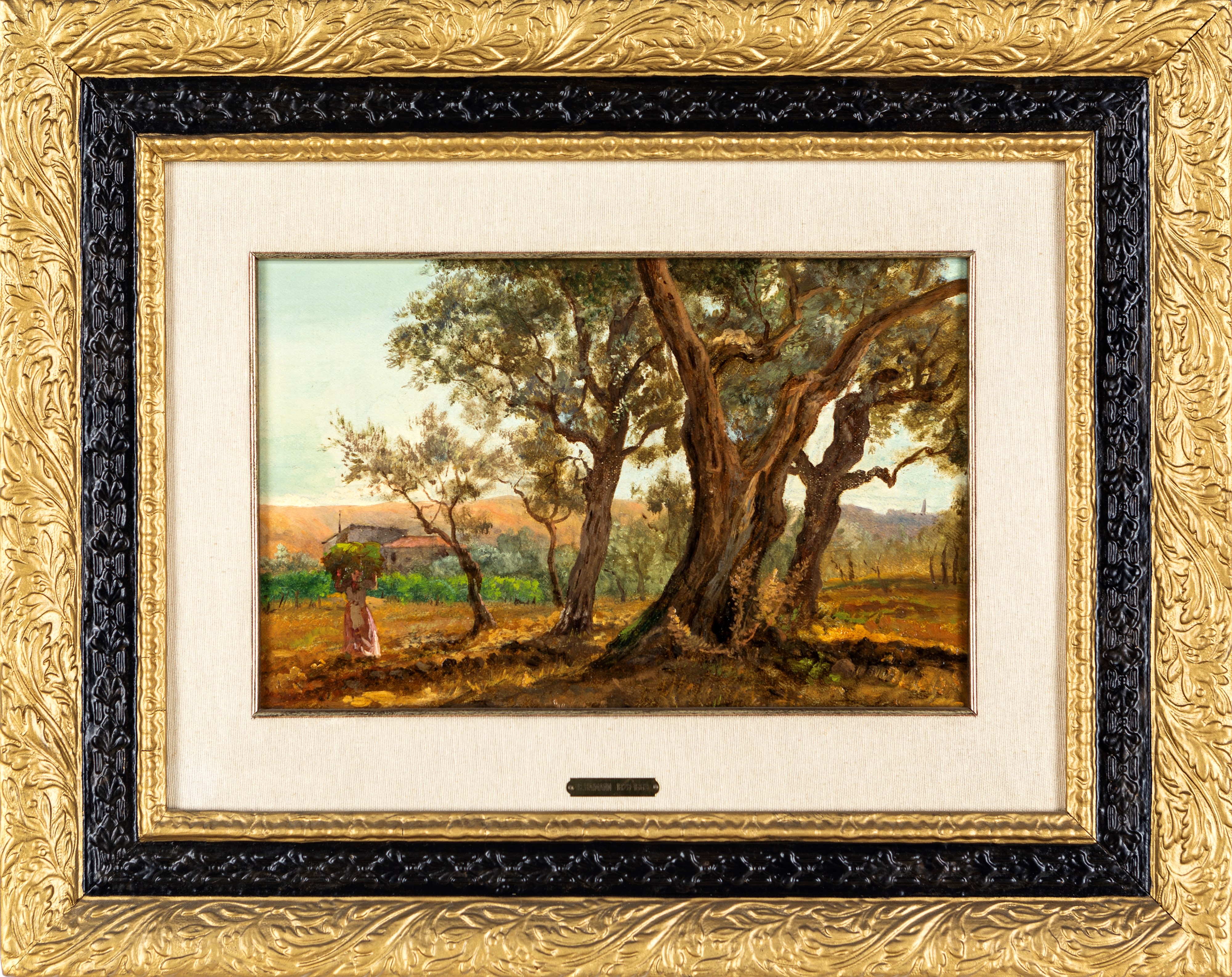 Giuseppe Haimann - Contadina e Alberi