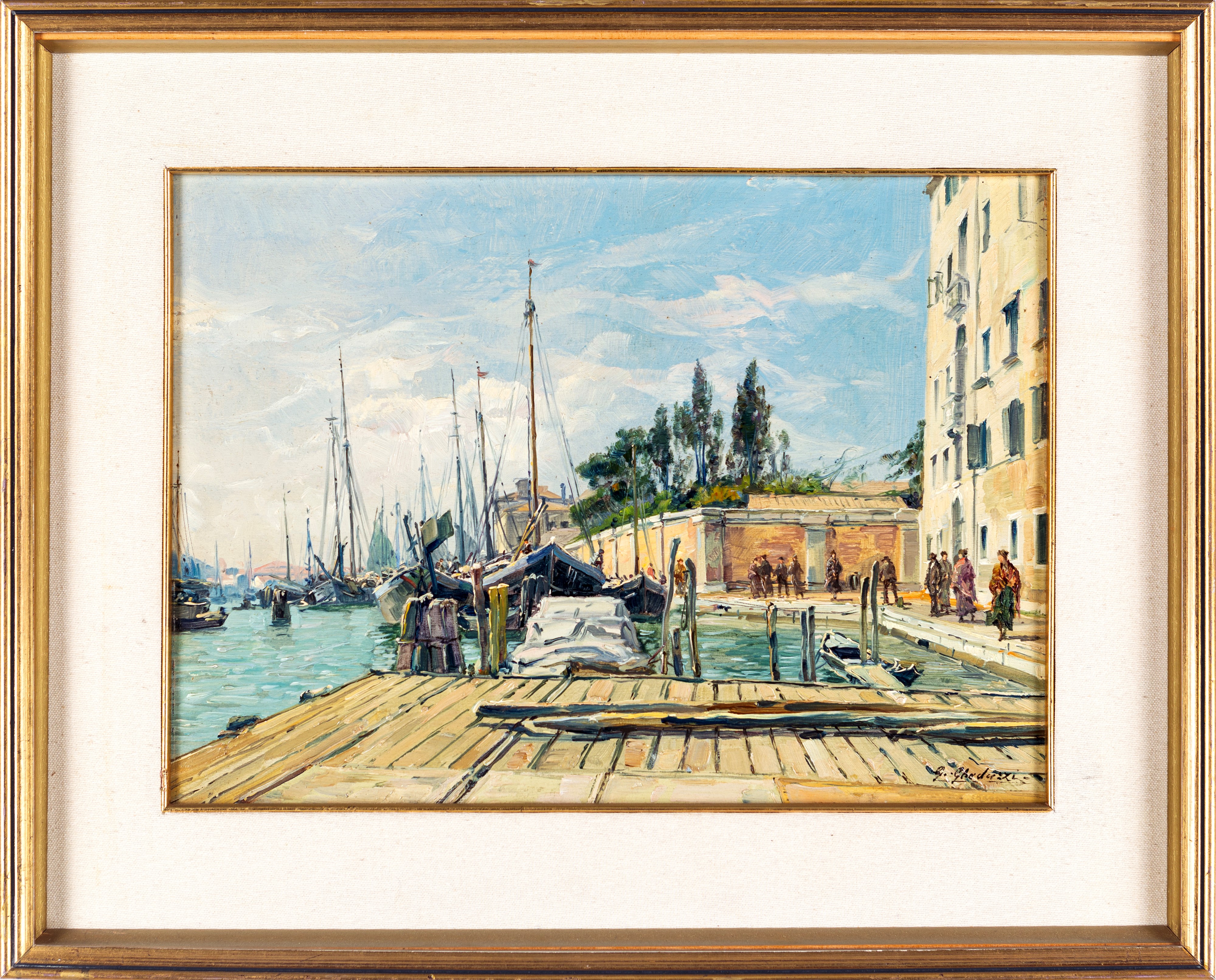 Barconi visti dal ponte della Dogana