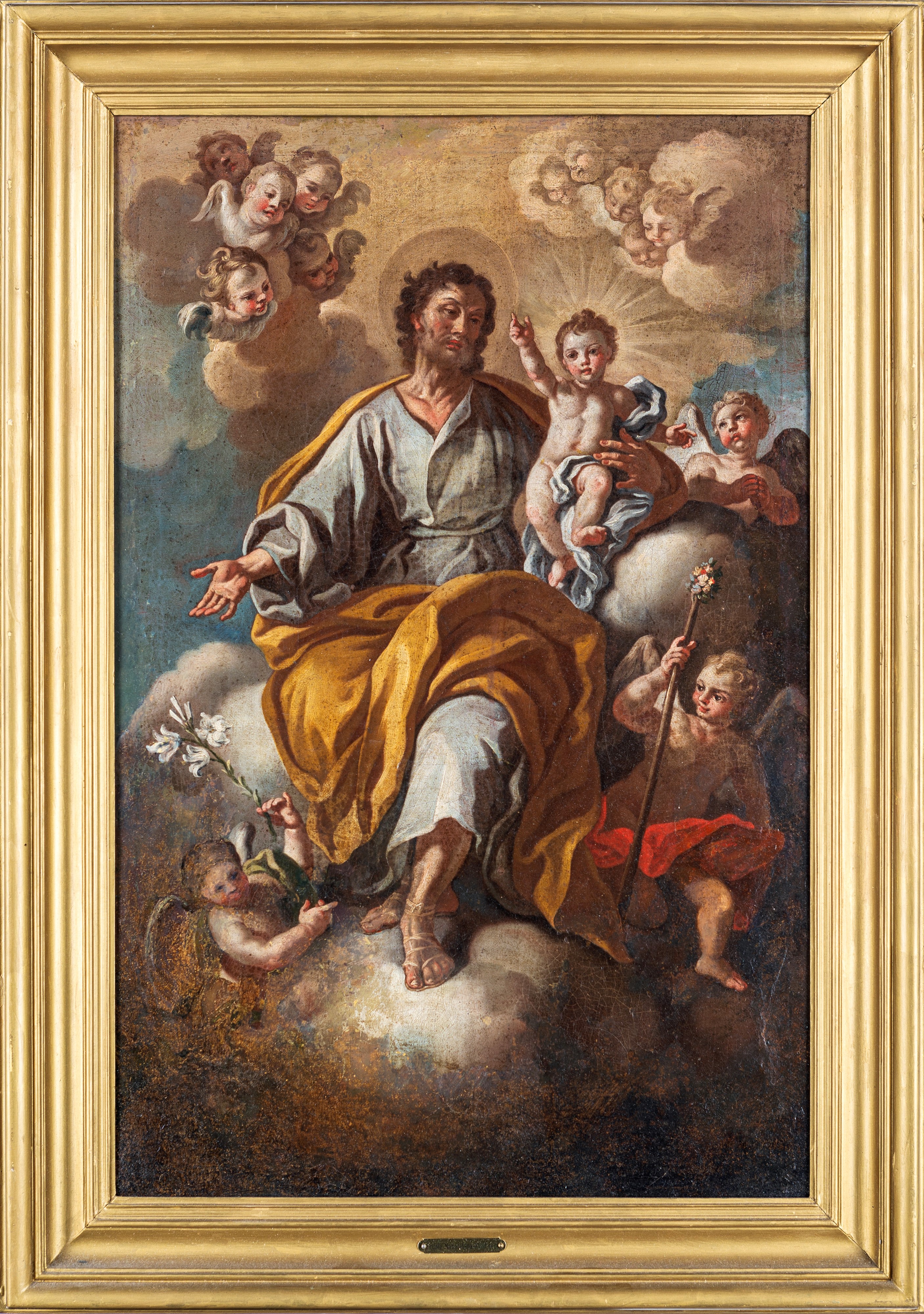 Scuola Napoletana del XVIII Secolo - San Giuseppe con Bambin Gesù