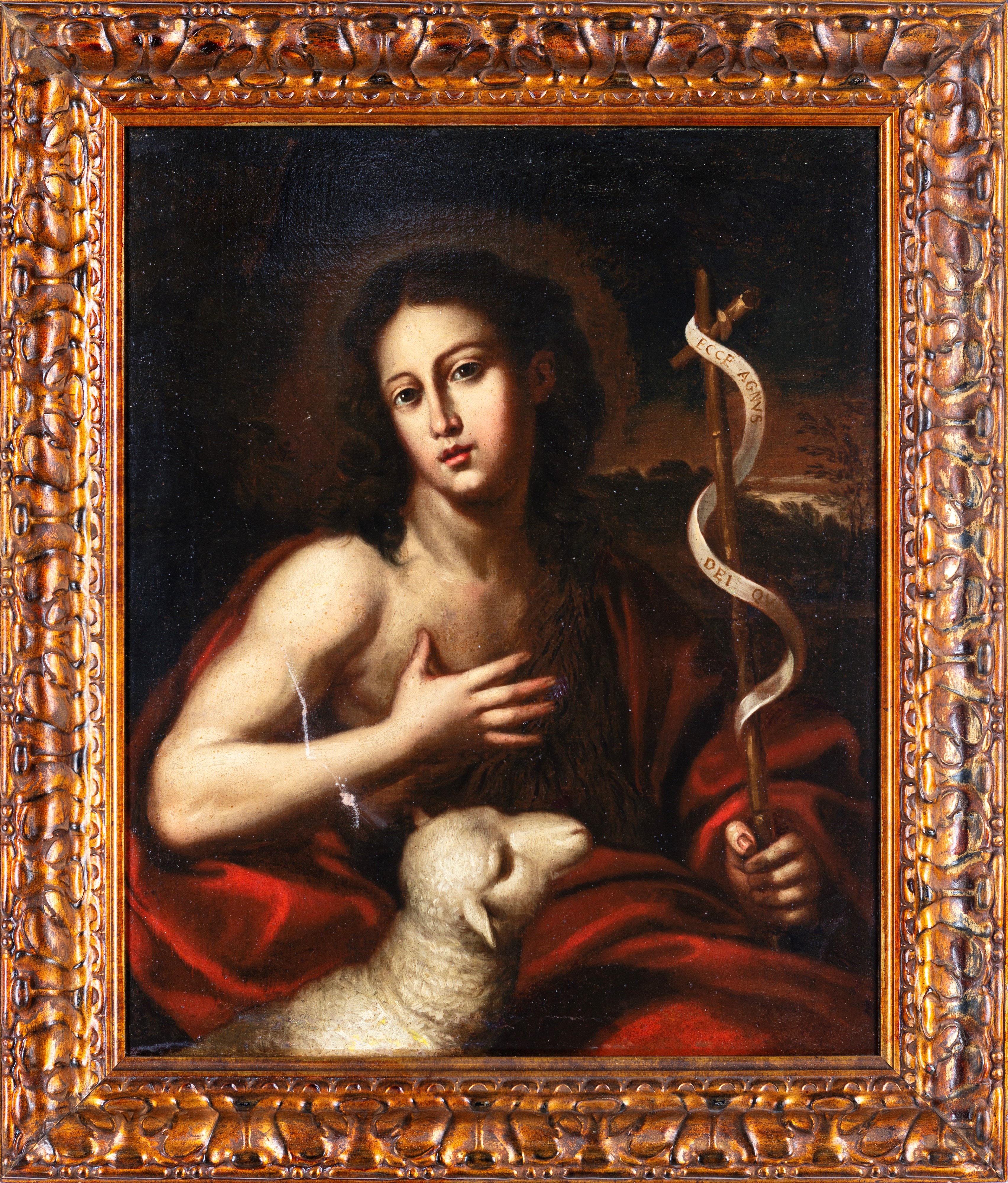 Scuola Italiana del XVIII Secolo - San Giovanni Battista con Agnello