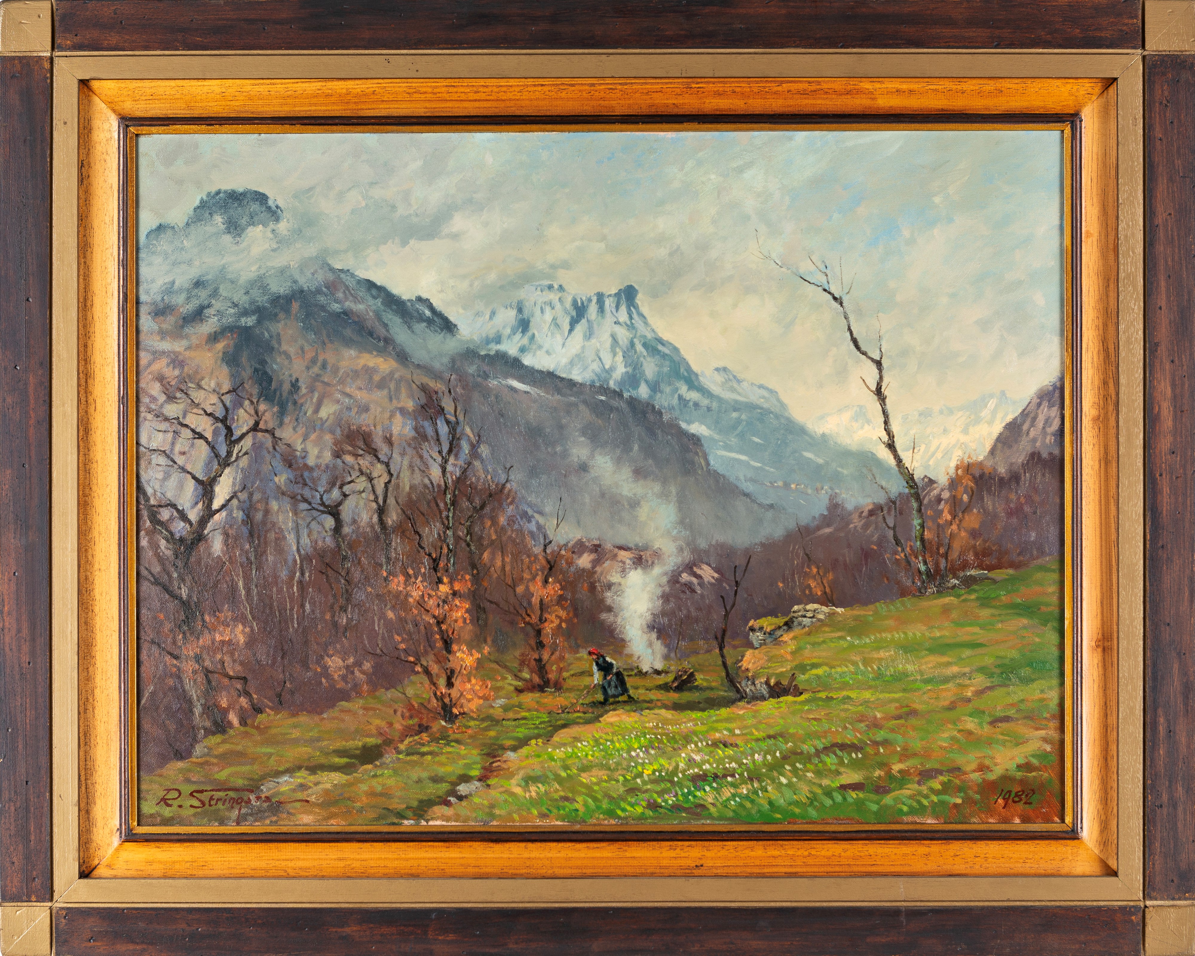 Nava Di Montecrestese, Lavori Di Primavera, Sfondo Cistella E Val Devero