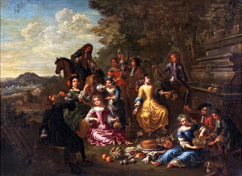 Govaerts Hendrik, Paesaggio con Convivio di Nobili