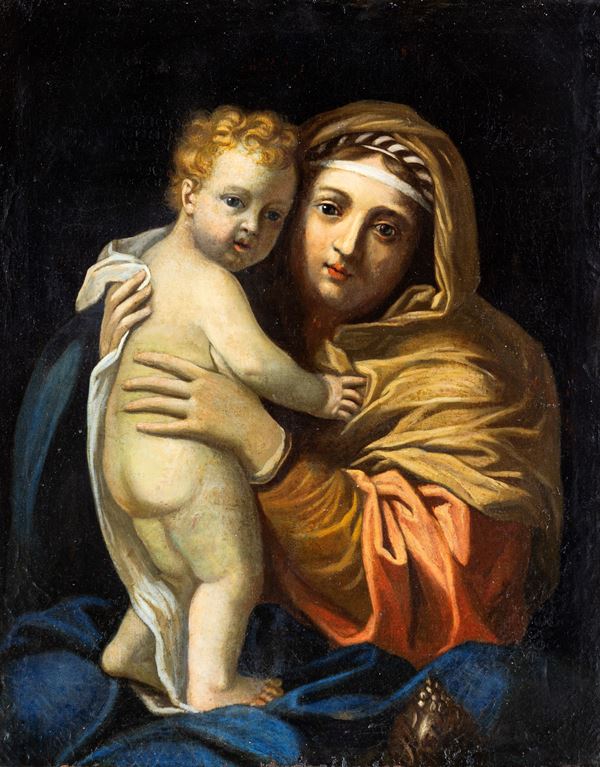 Scuola francese fine XVIII/inizio XIX secolo - Madonna con Gesù Bambino