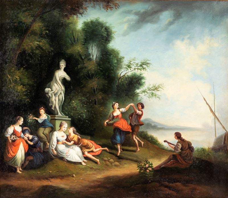 Scena Galante Di Giovani Fanciulli E Fanciulle