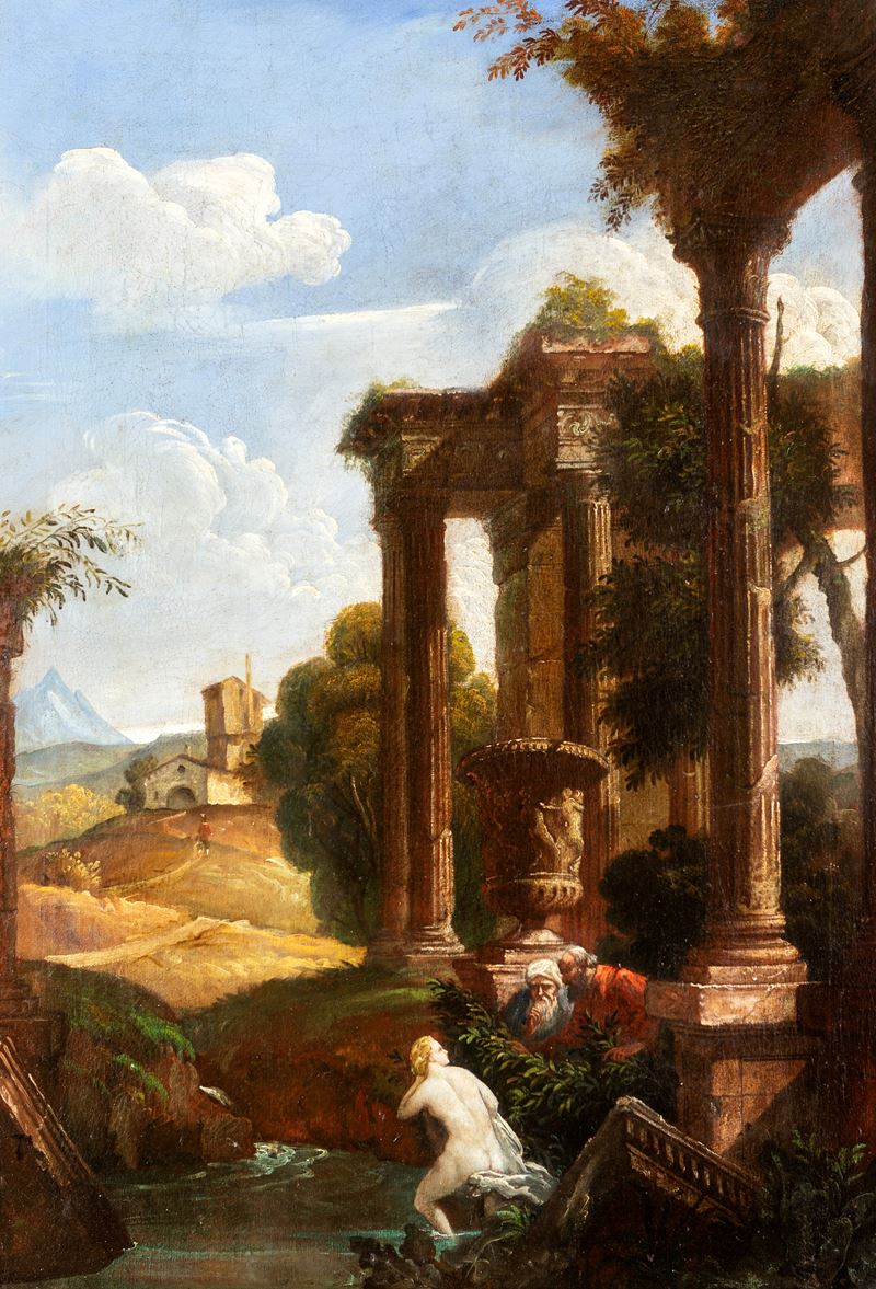 Scuola Romana del XVIII Secolo - Susanna con i Vecchioni