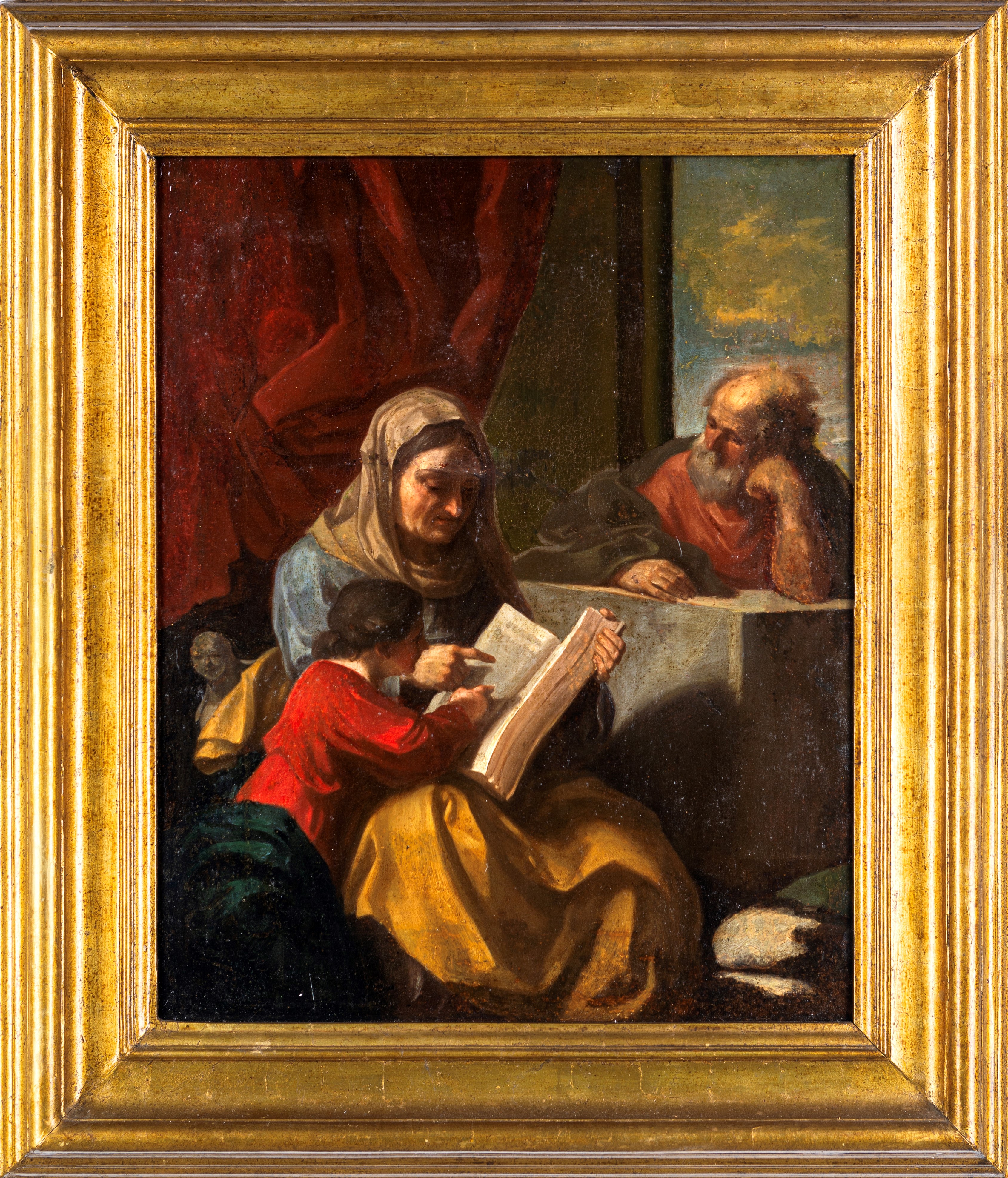 Scuola Romana del XVIII Secolo - L'educazione della Vergine
