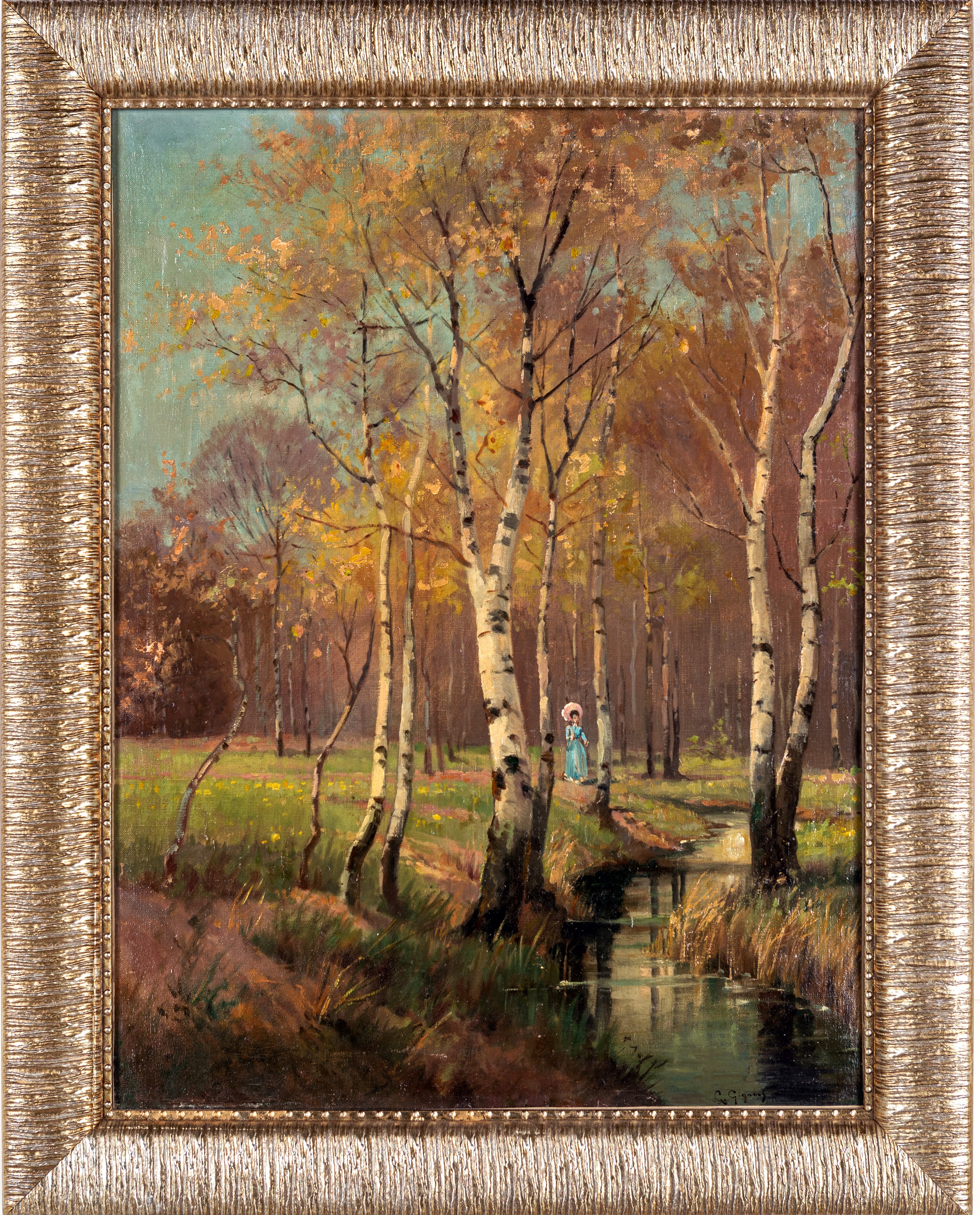 Lorenzo Gignous - Bosco di Betulle con Figura