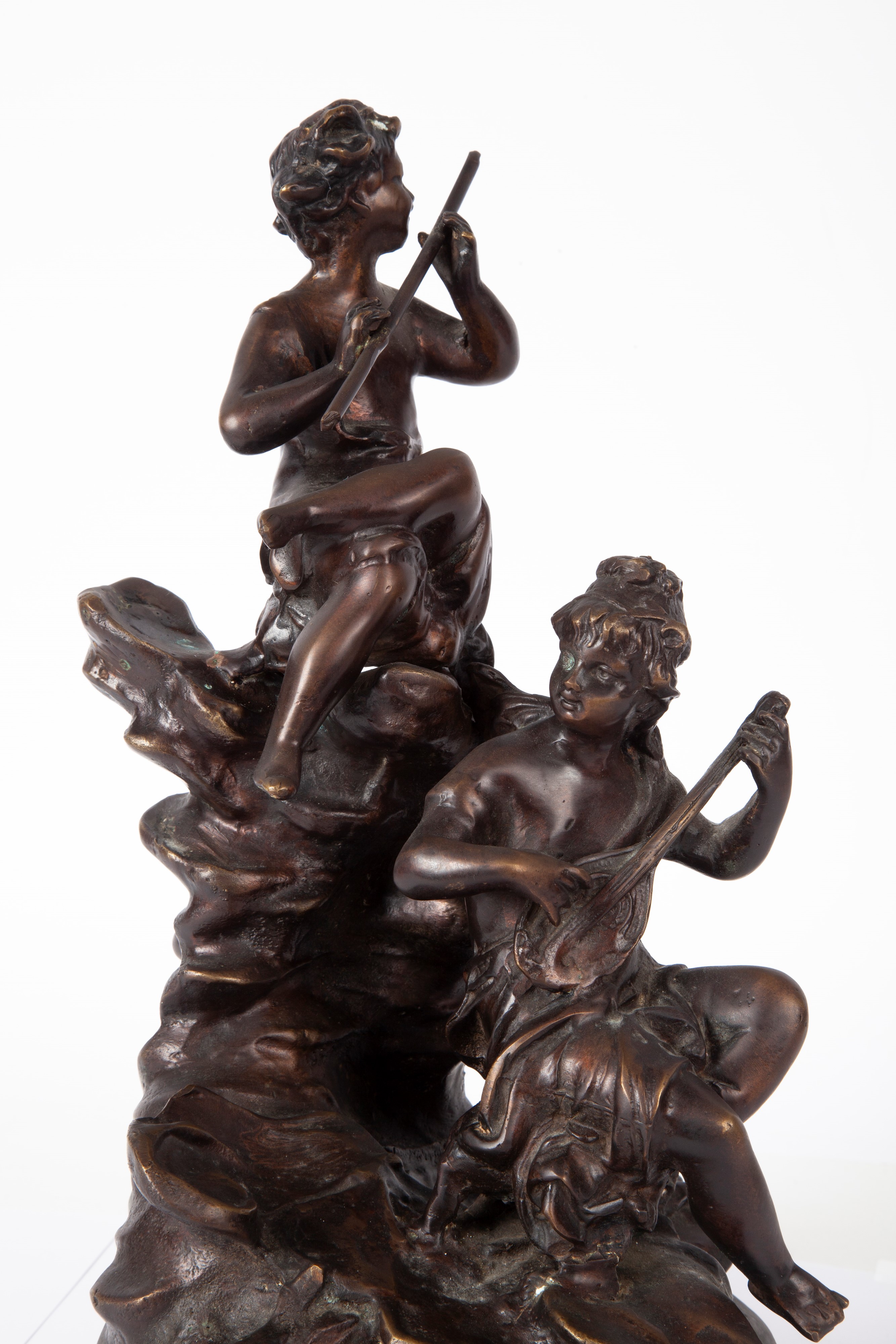 Scultore Francese del XIX Secolo - Fanciulli Suonatori (nei Modi di Claude Michel Clodion)