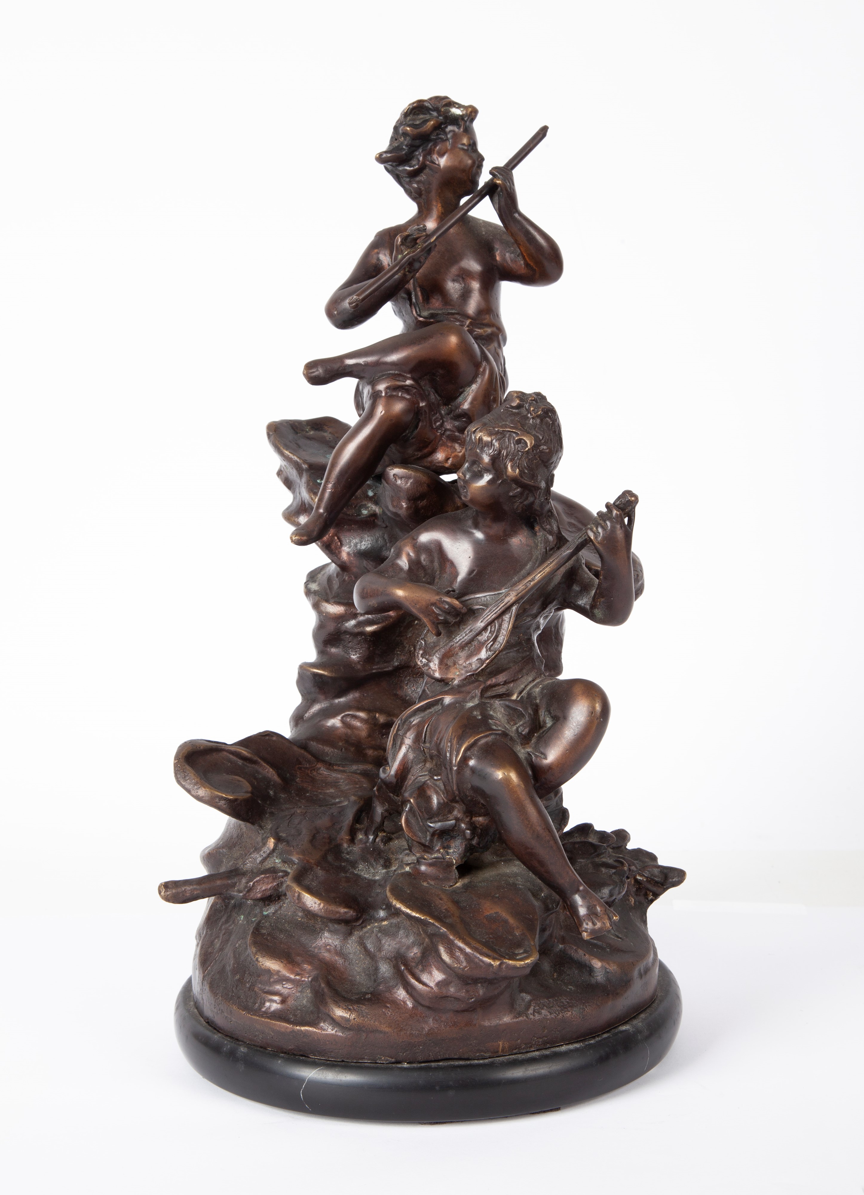 Scultore Francese del XIX Secolo - Fanciulli Suonatori (nei Modi di Claude Michel Clodion)