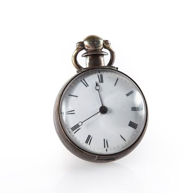John Ellicott - Orologio da Tasca con Cassa in Argento, Meccanica a Conoide con Scappamento a Cil...