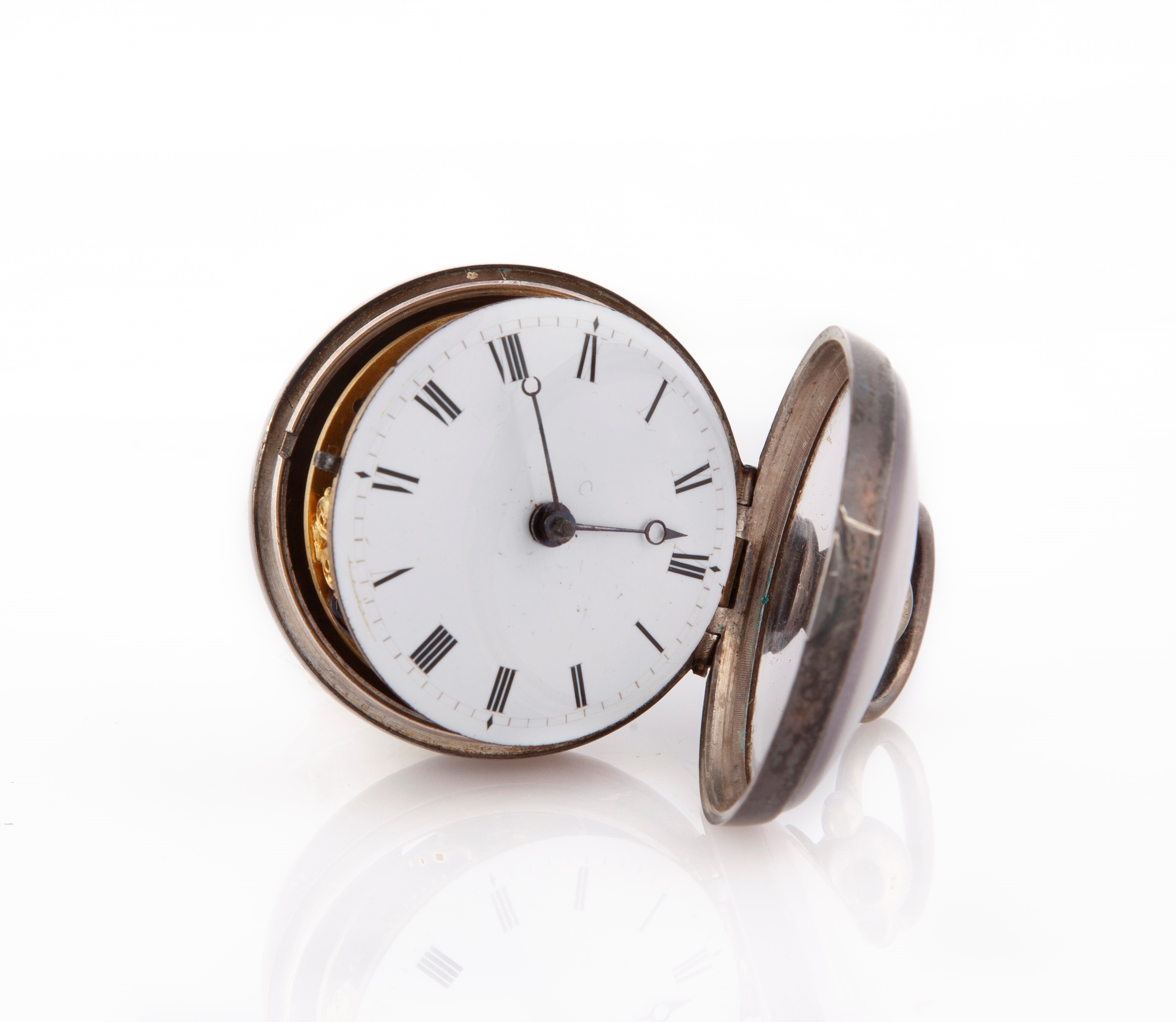 John Ellicott - Orologio da Tasca con Cassa in Argento, Meccanica a Conoide con Scappamento a Cil...