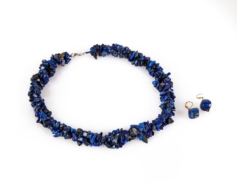Parure Collana e Coppia di Orecchini in Lapislazzuli