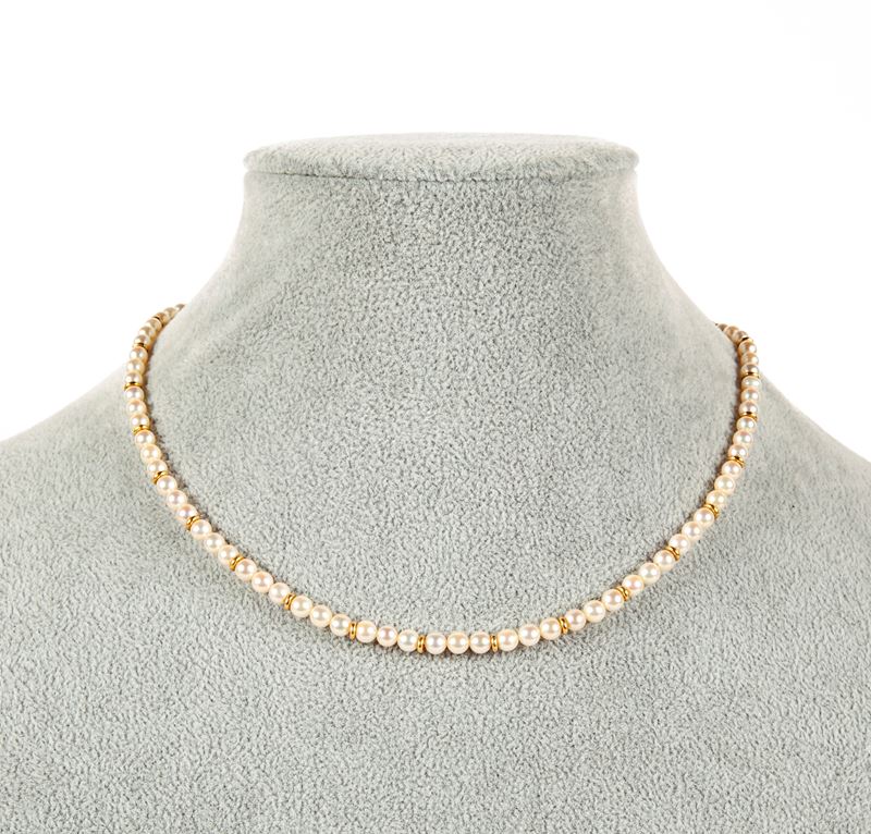 Collana in Microperle e Oro