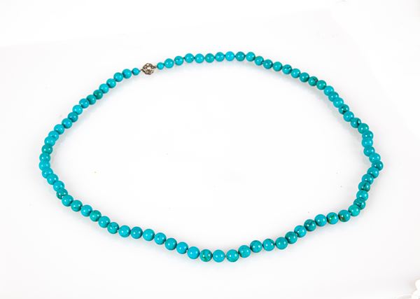 Collana in turchese chiusura in metallo