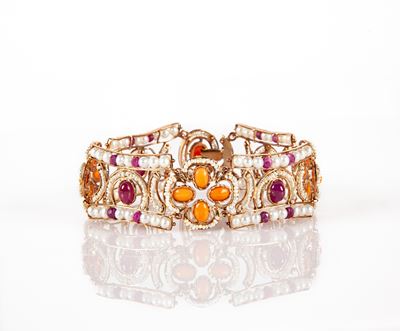 Bracciale in Oro Perle, Corallo e Rubini