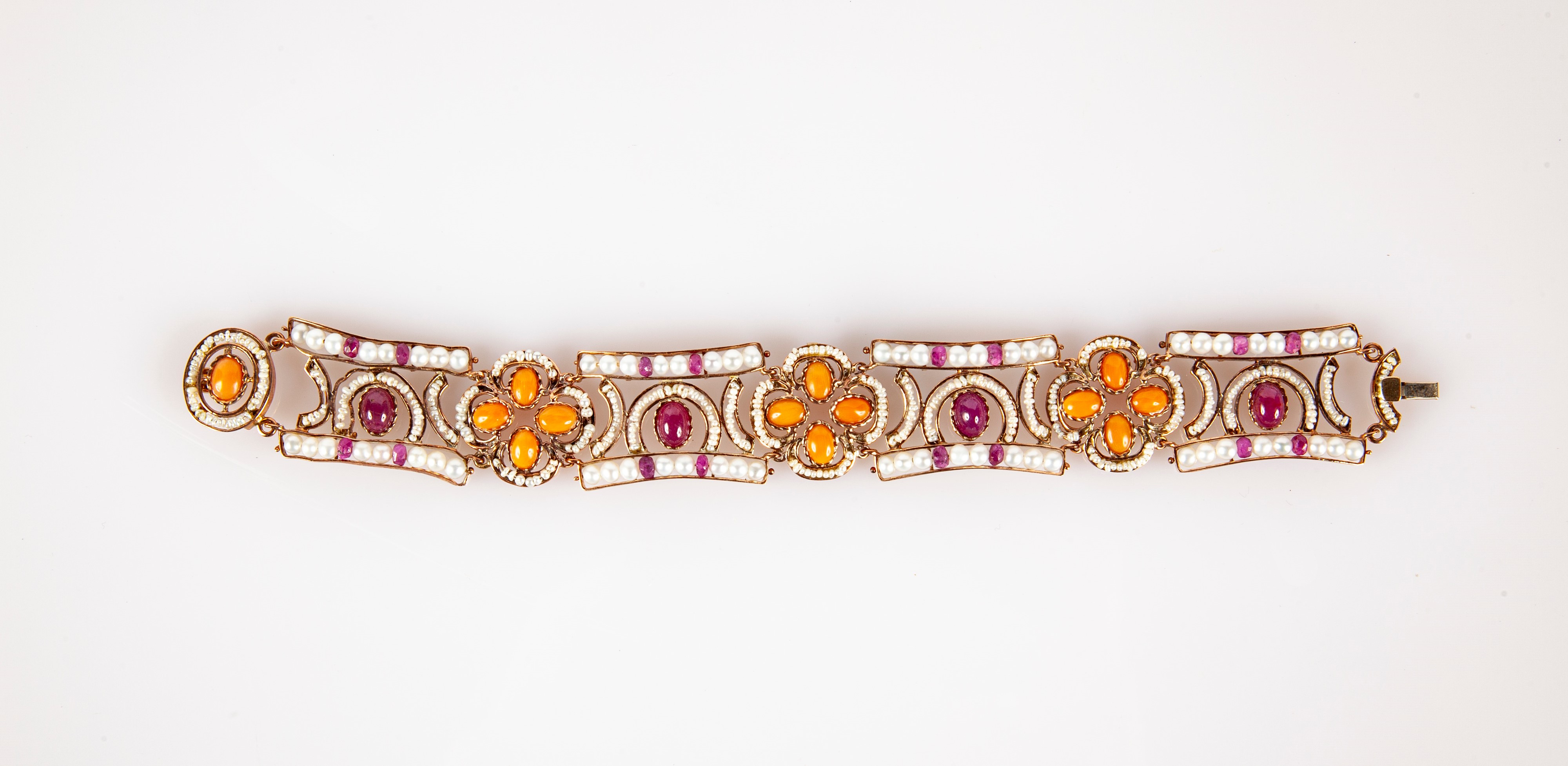 Bracciale in Oro Perle, Corallo e Rubini