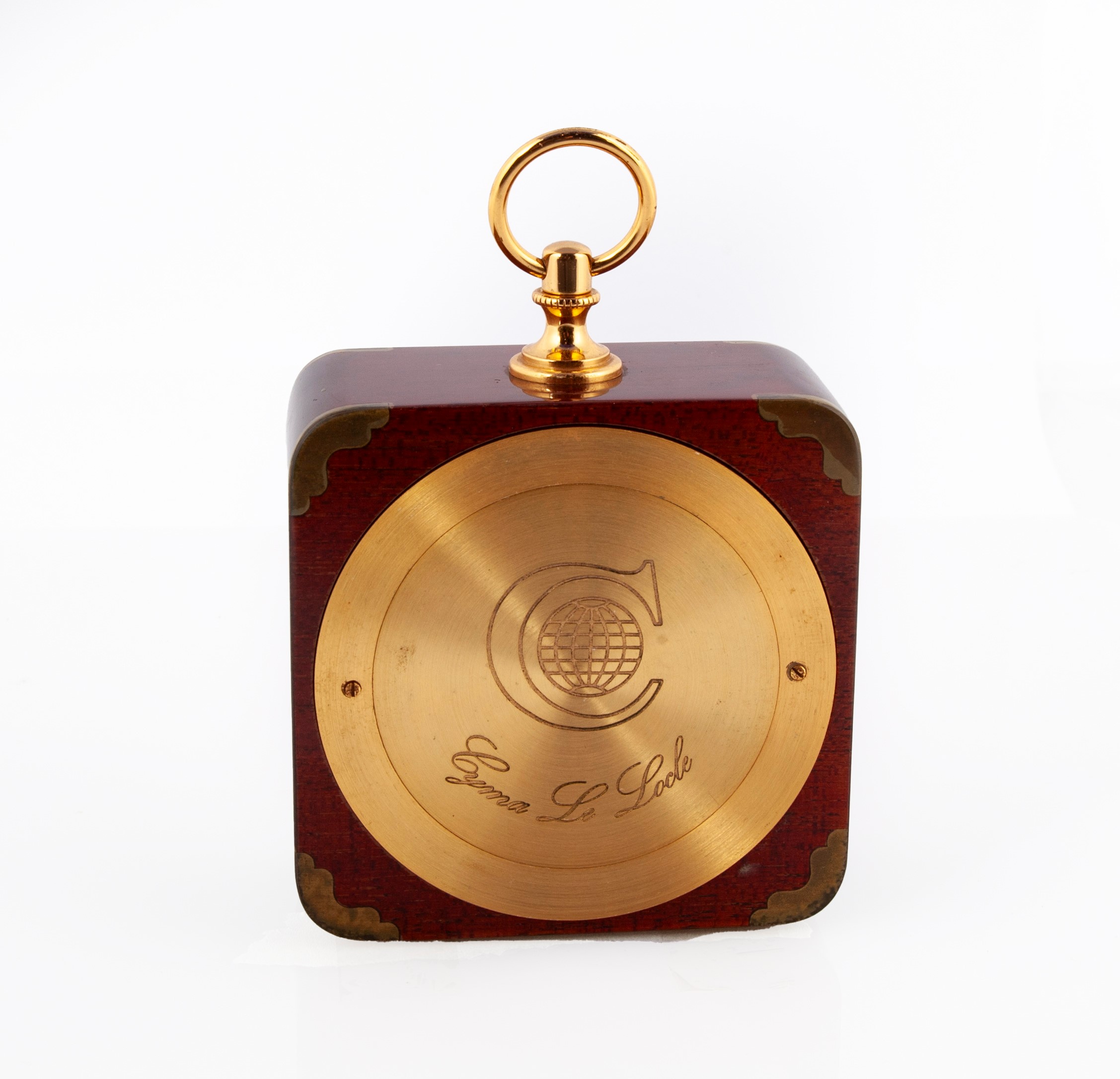 Cyma Le Locle - Orologio da tavolo con sveglia al quarzo in ottone e legno