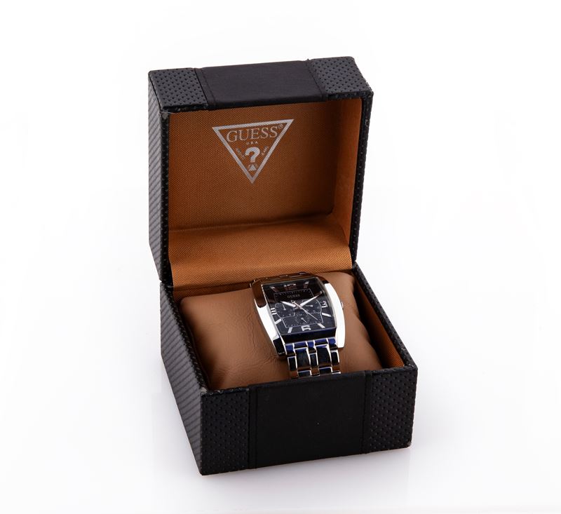 Guess - Orologio da Polso al Quarzo da Uomo con Calendario in Acciaio con Bracciale Originale in ...