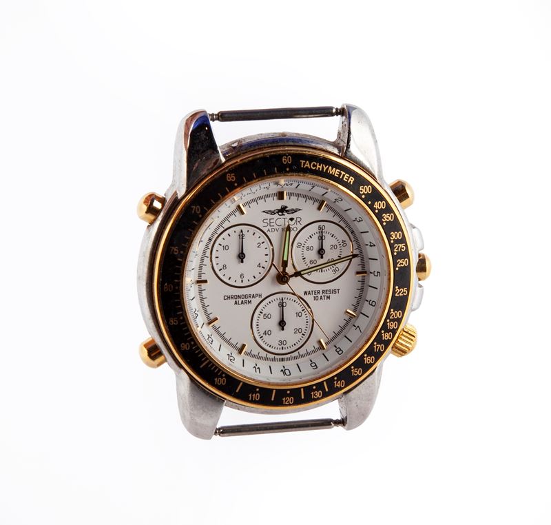 Sector Adv 1000 - Orologio da Polso Cronografo e Sveglia al Quarzo da Uomo in Acciaio ed Acciaio ...