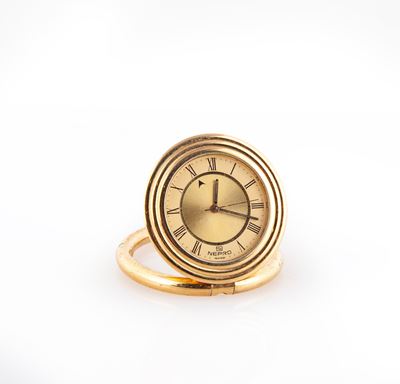 Nepro - Piccolo Orologio Sveglia da Tavolo al Quarzo in Metallo Dorato