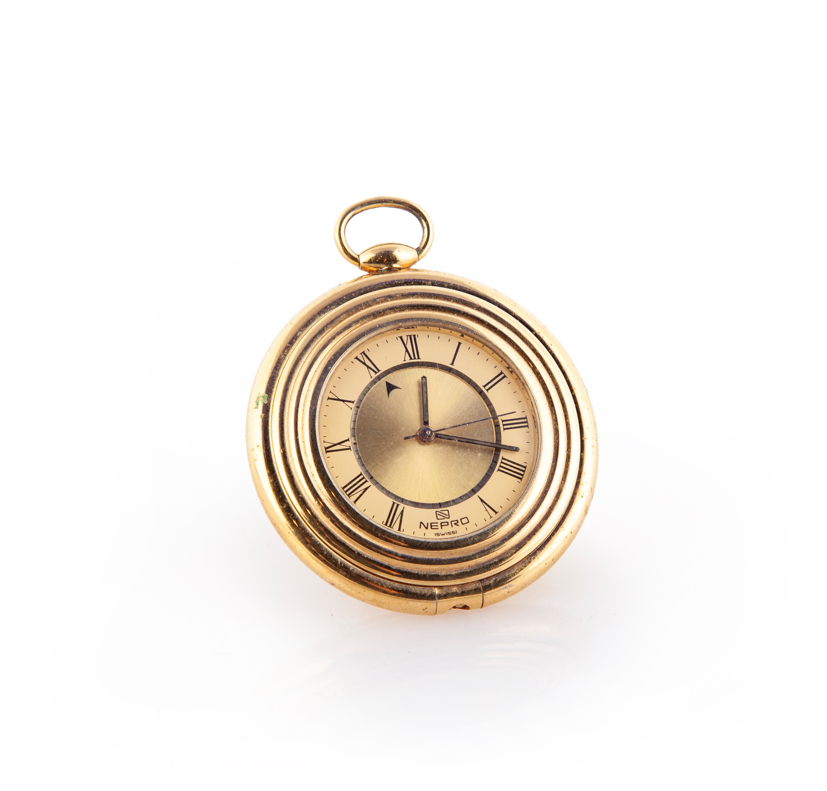 Nepro - Piccolo Orologio Sveglia da Tavolo al Quarzo in Metallo Dorato