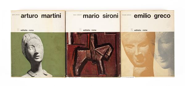 3 volumi della Collana Artisti italiani contemporanei: Guido Perocco - Arturo Martini; Marco Valsecchi - Mario Sironi; Fortunato Bellonzi - Emilio Greco
