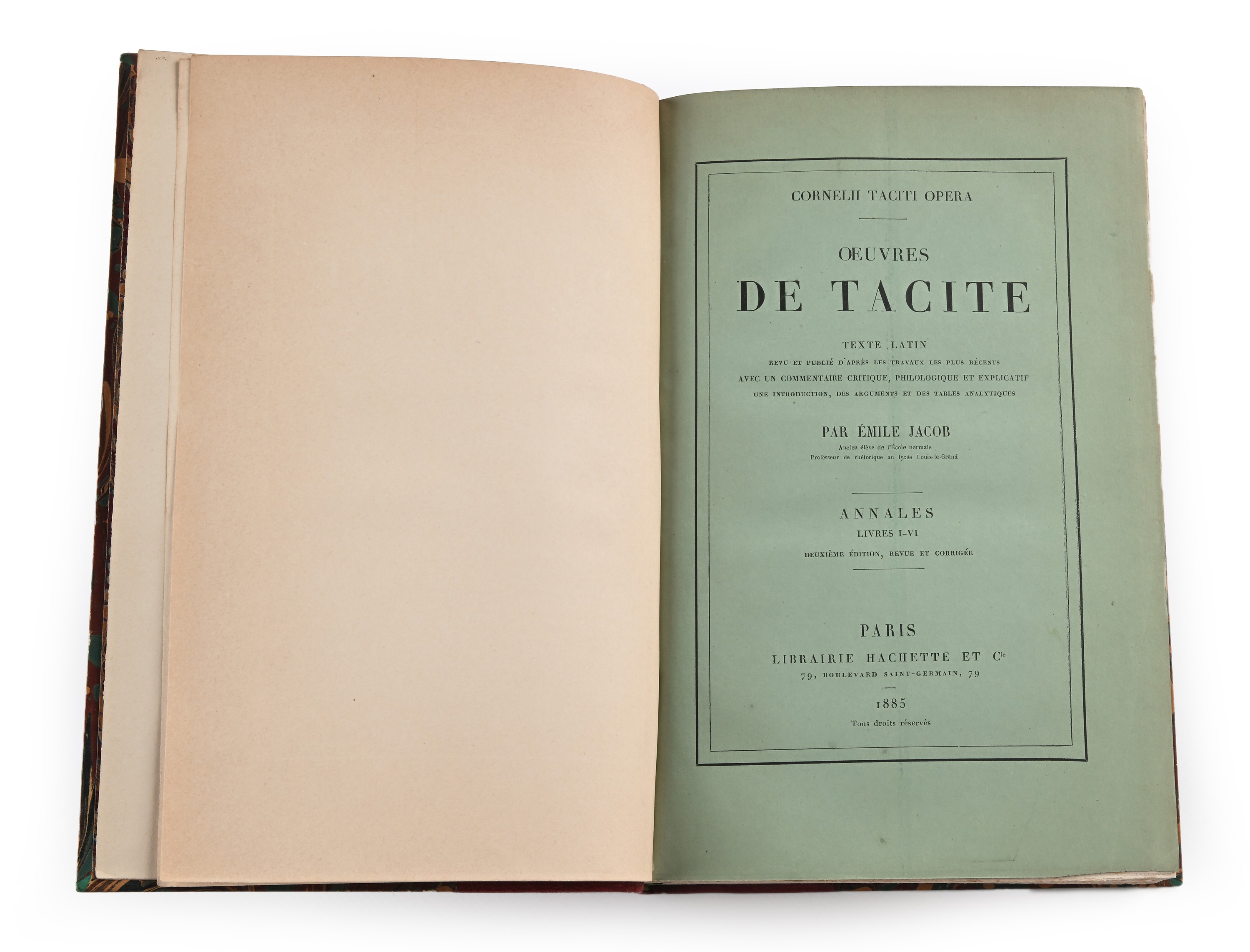 Cornelii Taciti Opera, Oeuvres de Tacite, Emile Jacob