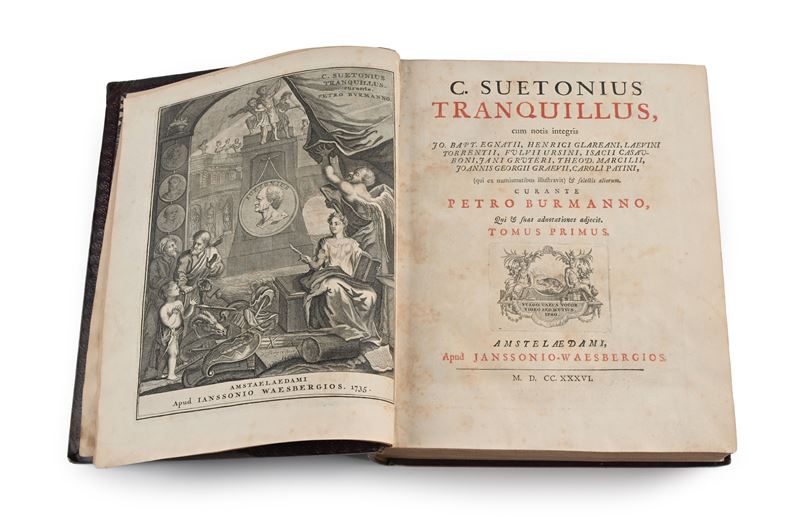 C. Svetonius Tranquillus cum notis integris. Curante Petro Burmanno. Tomus Primus Tomus Secundos