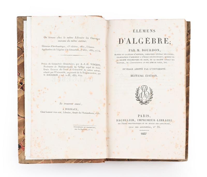 Elements d'Algebre par M. Bourdon