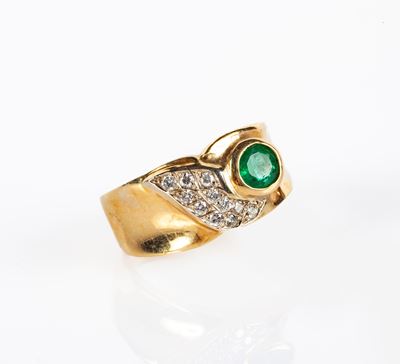 Anello in Oro, Smeraldo e Brillanti
