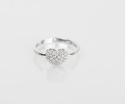 Anello a Cuore in Oro e Brillanti