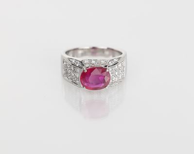Anello in Oro, Rubini e Brillanti