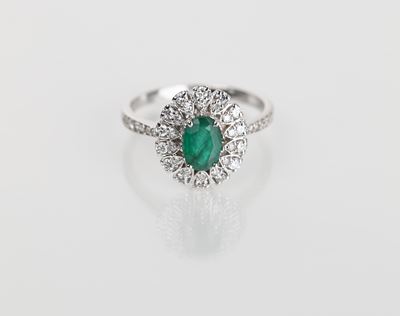 Anello in Oro, Smeraldo e Brillanti