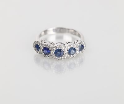Anello in Oro, Zaffiri e Brillanti