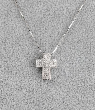 Pendente a Croce in Oro e Brillanti