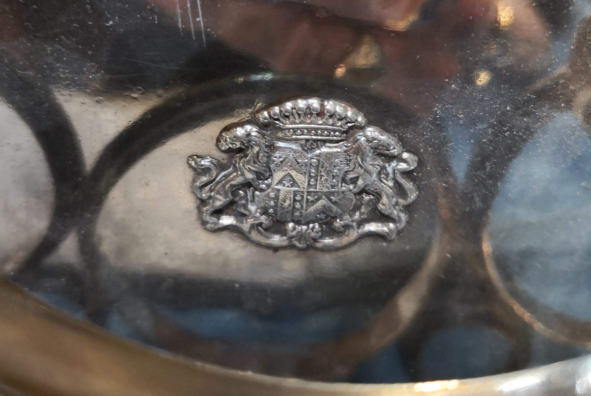 Cruet in Argento con Sei Ampolle in Vetro, Argentiere Andrè Aucoc (1877 - 1911) - CM 25x26x21 - G...