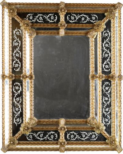 Specchiera Veneziana in Vetro di Murano, Anni Cinquanta